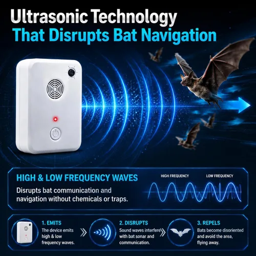 Miniatura 3 de 2026 Ultrasonic Bat Repellent Plug-in, Bat Deterrent Devices Indoor with Adjustable Frequency, Effective Bat Bird Repeller Exclusion Keep Away