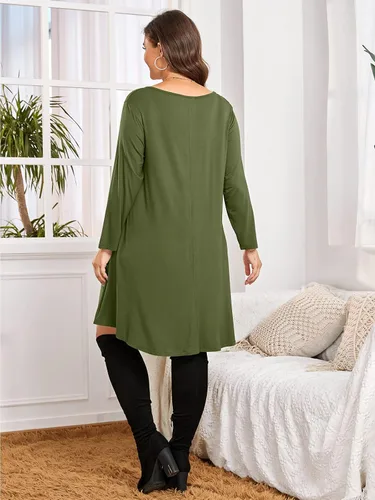 Miniatura 5 de BELAROI Vestido informal acampanado suelto de manga 34 para mujer
