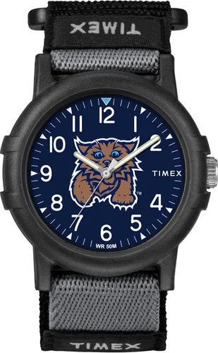 Miniatura 25 de Timex Reloj unisex Collegiate Recruit de 1.496 in - Tennessee Volunteers con correa de tela negra Texas Tech Red Raiders