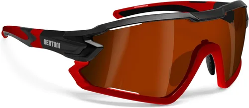 Miniatura 7 de Bertoni Gafas de sol deportivas polarizadas fotocromáticas ciclismo MTB con prescripción portador QUASAR Negro-Aguamarina/Espejo Azul