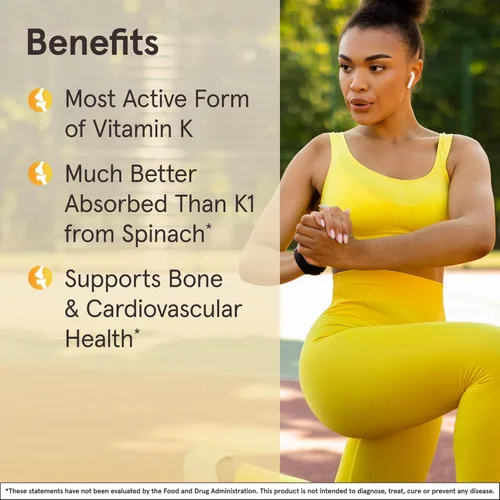 Miniatura 4 de Jarrow Formulas MK-7 180 mcg - Forma bioactiva de vitamina K2-30 porciones (cápsulas blandas) - para la salud ósea y cardiovascular - Suplemento
