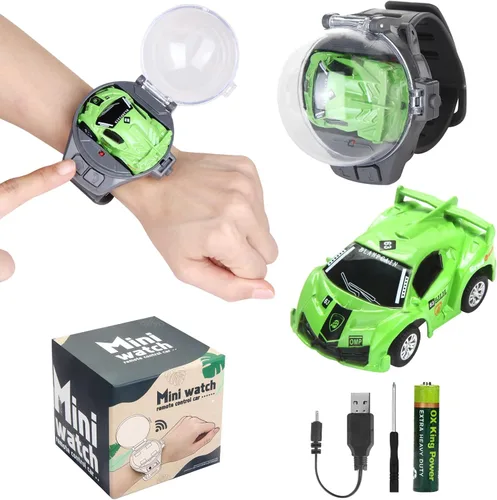Miniatura 10 de Tomatong Juguetes de Reloj de Coche con Control Remoto con Luz LED, Mini Coches de Carreras de 2.4 GHz Juguete de Muñeca para Niños, Coche Pequeño