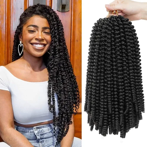 Miniatura 59 de Beyond Beauty Cabello de Ganchillo Spring Twist 90 hebras 8 pulgadas Spring Twists Esponjosas Trenzado, Trenzas de Ganchillo Spring Twist Bomb Twist