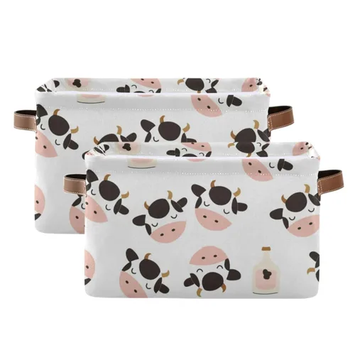 Miniatura 17 de Emelivor ABC - Contenedor de almacenamiento plegable con asa rectangular impermeable ABC Dinosaurios cesta para almacenamiento cubo organizador