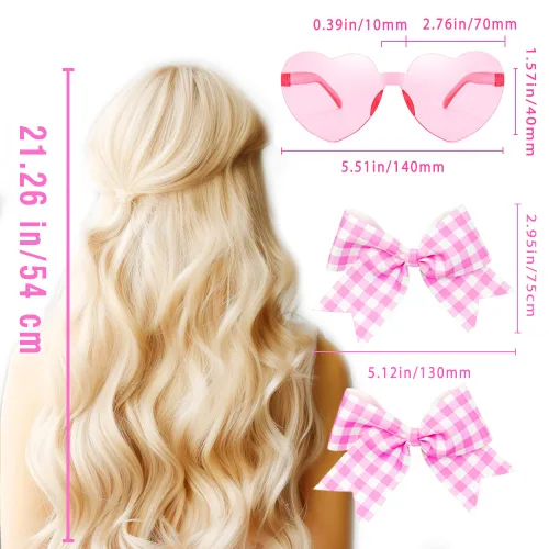 Miniatura 2 de ONEPEACE Peluca rubia con flequillo, peluca sintética larga y ondulada de 28 pulgadas para mujeres, niñas, Halloween