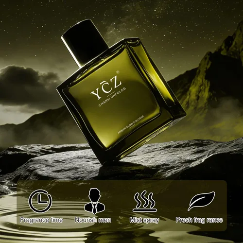 Miniatura 7 de Ycz AMBER GLOW Colonia para hombre, fragancia aromática cítrica con bergamota, manzana nítida y notas cálidas de madera, Eau de Parfum de 1.7 onzas