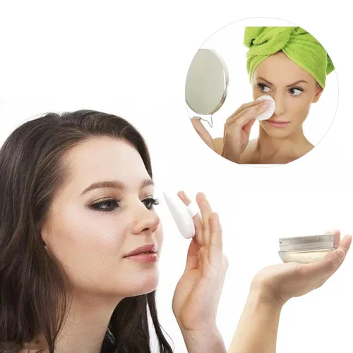 Miniatura 9 de Powder Puff Recipiente de maquillaje vacío reutilizable con tamiz de red elástica para fijar polvo, polvo facial, viajes y uso diario
