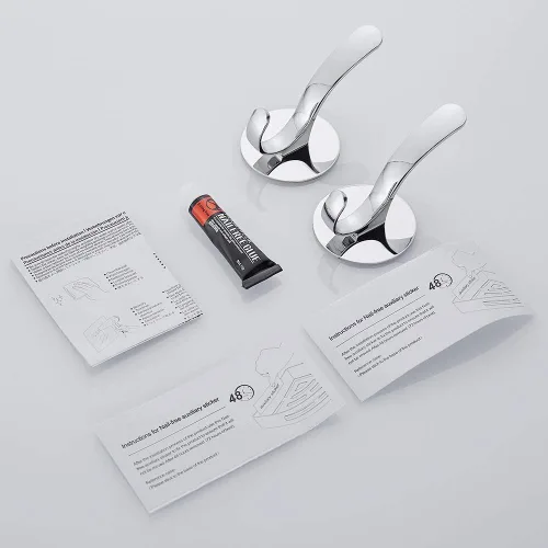 Miniatura 7 de Ganchos adhesivos de acero inoxidable autoadhesivos para bata de baño, cocina, gancho de pared, sin tornillos, sin daños Plata
