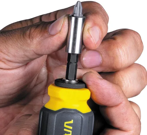 Miniatura 8 de VACO VAC1080 - Destornillador rechoncho multibroca, destornillador de impacto, herramienta magnética ajustable 8 en 1 con Phillips, ranuradas