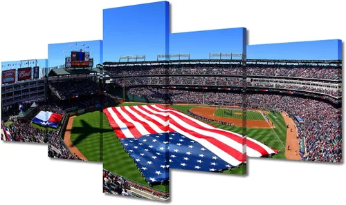 Miniatura 39 de Arte para pared, lienzo para estadio deportivo, arte para pared, diseño de campo de Wrigley en Chicago, pinturas de Chicago, impresiones sobre