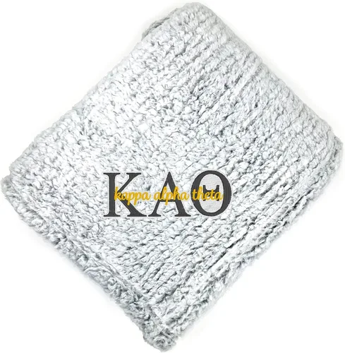 Miniatura 9 de Go Greek Chic Alpha Chi Omega - Manta de sherpa bordada (azul marino)