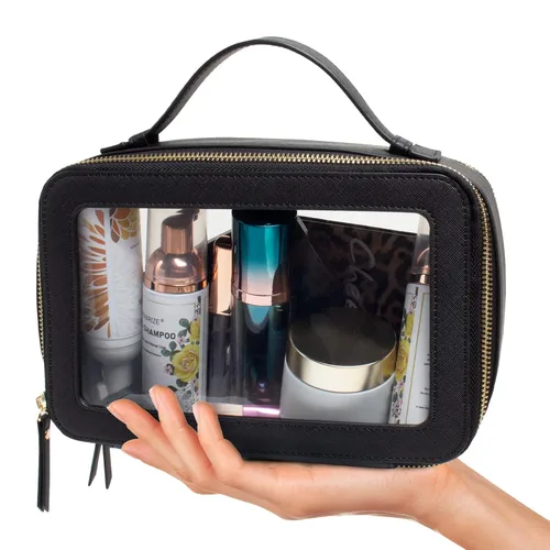 Miniatura 2 de LETGO Bolsas de maquillaje transparentes, bolsa de aseo aprobada por la TSA con cremallera, organizador de maquillaje transparente para artículos