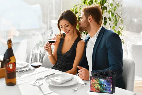 Miniatura 6 de ysmile Juego de bolsas de regalo premium con bolsa de papel de boutique con asa tamaño grande y pequeño - Gato Gato (Large y Medium)