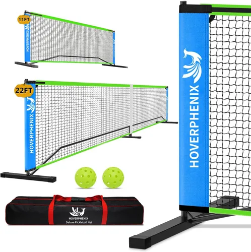 Portable Pickleball Net - 22FT Regualtion Size Pickle Ball Net，Weather Resistant Steady Steel Frame and Carry Bag for Indoor, Outdoor, Driveway,