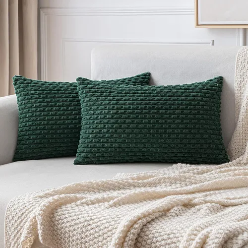 Miniatura 61 de MIULEE - Paquete de 2 fundas de cojín decorativas, modernas y boho, de terciopelo, con textura a rayas, para sofá, cama, sala de estar, decoración