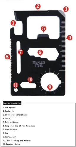 Miniatura 5 de Juego de 2 destornilladores multiherramienta, mini destornillador portátil, regla transportadora de abrebotellas para exteriores