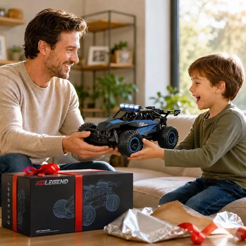 Miniatura 8 de kolegend Auto a control remoto, 2.4GZh de alta velocidad 12.4 mi/h RC Monster Trucks 30+min con faros LED y batería recargable para niños y niñas