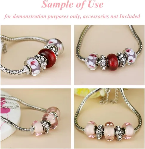 Miniatura 3 de rubyca Floral serpiente cadena pulsera de plata