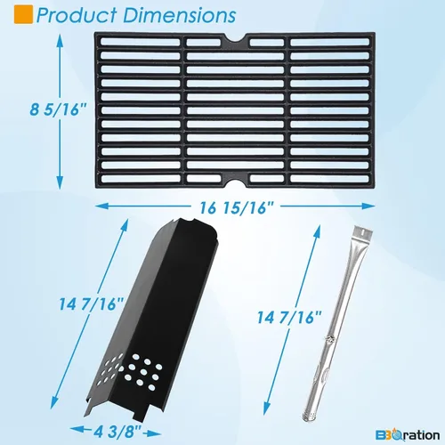 Miniatura 6 de Piezas de repuesto de parrilla para Charbroil Gas2Coal 3 quemadores 463370519 463370516 463340516 466370516 463336818 463370518 463341918