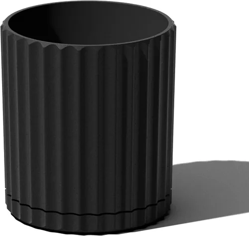 Miniatura 14 de Veradek Serie Mason Demi Plantador - Plantador Grande Redondo para Patio/Balcón Interior o Exterior Hecho de Plástico y Hormigón con Agujeros
