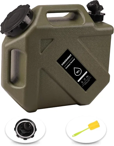 Miniatura 17 de COOZMENT Contenedores de agua de 3.2 galones/5 galones con grifo, jarra de agua sin BPA, tanque de agua verde militar, contenedores
