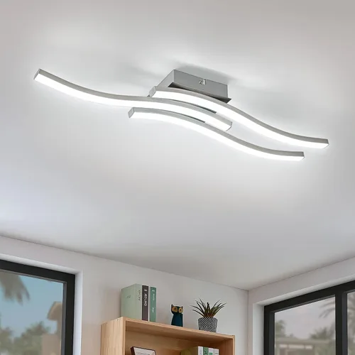 Miniatura 9 de EDISLIVE Moderna lámpara de techo LED regulable curva, 2 luces de 22.5 pulgadas, lámpara de techo minimalista LED empotrada para dormitorio