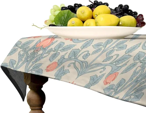 Miniatura 49 de Mantel Floral Retro de Pájaros, Diseño Original Bohemio William Morris Estampado Cubierta de Mesa para Hogar Picnic Fiesta Comedor Cocina William