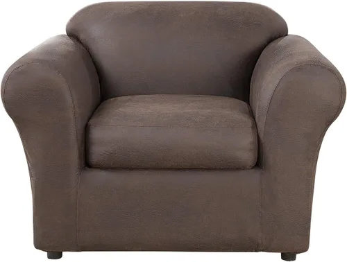 Miniatura 4 de SureFit Ultimate Stretch - Funda de piel para sofá biplaza de 3 piezas, color gris claro