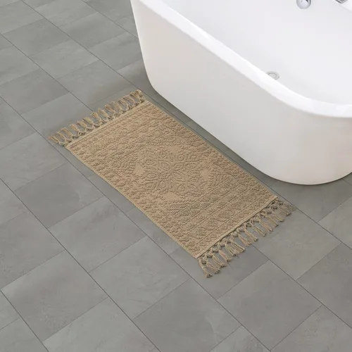 Miniatura 40 de French Connection Nellore Alfombras de Baño, Tapetes de Baño Tejidos y con Cuentas, Tapetes de Baño Duraderos y Gruesos para Baño y Alfombras