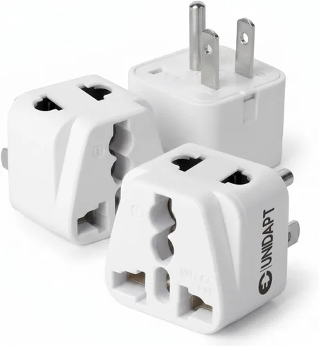 Unidapt Adaptadores de enchufe de viaje de EE. UU. - Convertidor de clavija de Reino Unido India UE a EE. UU., adaptador de enchufe estadounidense,