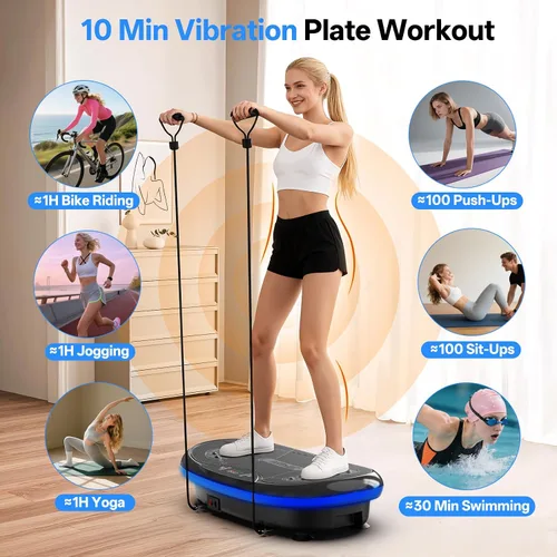 Miniatura 7 de JOROTO 4D Vibration Plate Exercise Machine, 3-Motor App-Controlled High-Intensity Adjustable Speed Vibration Plate for Weight Loss & Lymphatic