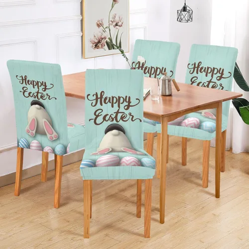 Miniatura 6 de Juego de 2 fundas elásticas para sillas de comedor, extraíbles y lavables, para cocina, comedor, decoración de hotel