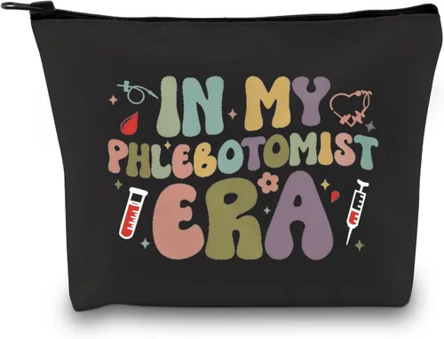 Miniatura 9 de GJTIM Phlebotomy Técnico Enfermera Regalo Hematólogo Médico Tecnólogo Cremallera Bolsa En Mi Flebotomist Era Maquillaje Bolsa, Flebotomist Era