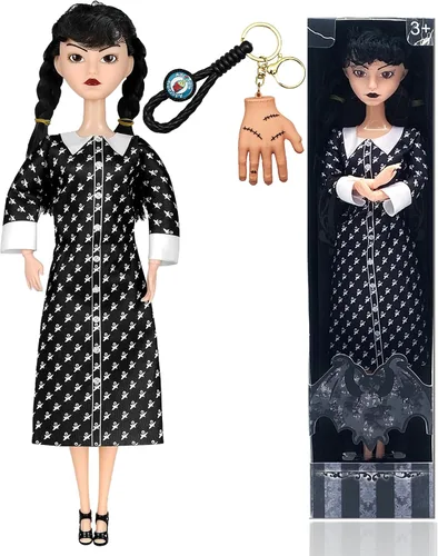 Miniatura 9 de Dumwick Muñeca Adams de 11.5" con Caja de Regalo, Tacones Altos, Vestido Negro y Cabello, Regalo de Juguetes Perfecto para Navidad y Cumpleaños