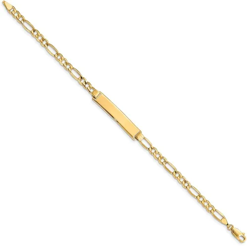Miniatura 2 de FB Jewels Pulsera de identificación de oro amarillo sólido de 14 quilates Oro