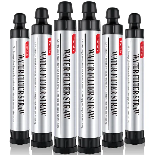 Miniatura 9 de Timain - Filtro de pajita de 4 etapas de filtración, alta tasa de flujo, filtro de agua para purificador de supervivencia para kits de emergencia
