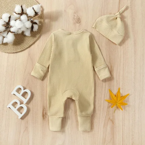Miniatura 3 de SAYOO Traje de bebé niño y niña, recién nacido, neutro, acanalado, mameluco de una pieza, para sesión de fotos