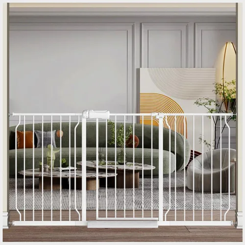 Fairy Baby Puerta de bebé extra ancha para puertas, puertas de seguridad de cierre automático para dormitorio, se adapta a 57.5 pulgadas a 62