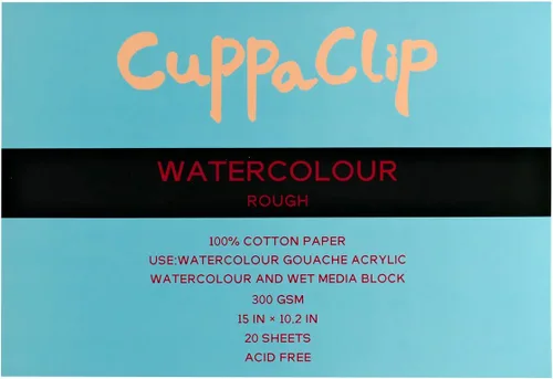 Miniatura 19 de CuppaClip Bloque de Papel de Acuarela de Algodón Puro Libreta de Papel de Arte 300GSM(140LB) Libre de Ácido 20 Hojas Suministros de Arte de Acuarela