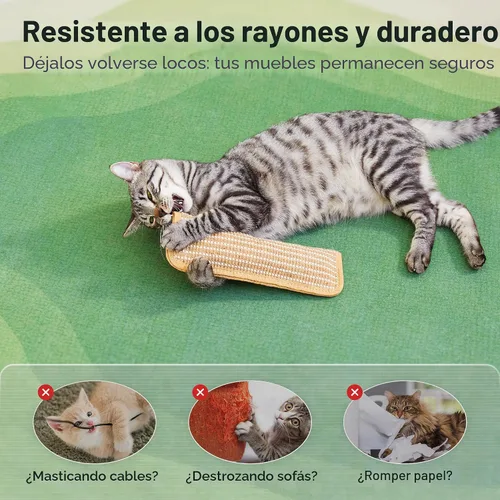 Miniatura 6 de Potaroma Paquete de 2 juguetes para gatos con hierba gatera orgánica A+ de 6000 mg A+, material de sisal suave, juguetes para rascar y patear