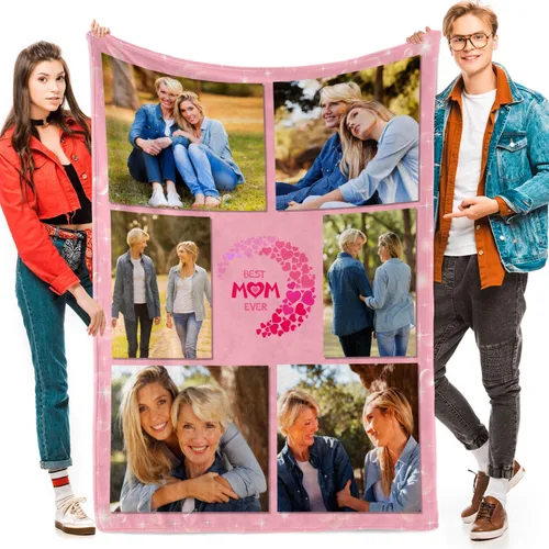 Miniatura 19 de Manta personalizada con fotos, texto, fotos personalizadas, regalos del día de San Valentín para mamá, papá, pareja, esposa, marido, novia, novio
