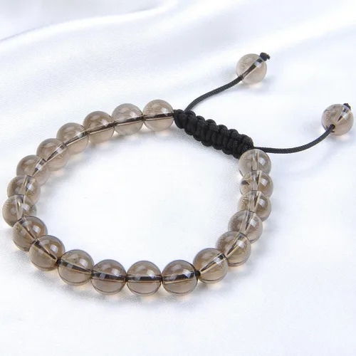 Miniatura 3 de Massive Beads - Pulsera de cuentas de cristales de macramé con poder curativo natural, unisex, ajustable, 516 pulgadas (8 mm)