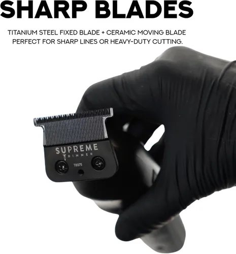 Miniatura 2 de Supreme Trimmer Vader Lite ST3700 - Recortadora de barbero profesional – Hoja en T DLC Ultra Sharp Zero Gap, 7000 RPM inalámbrico detallador, carga