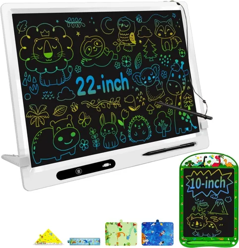 Miniatura 11 de Tableta de escritura LCD 2 en 1 de 16 pulgadas para niños con parte trasera magnética de pizarra blanca, tablero de dibujo y aprendizaje de doble