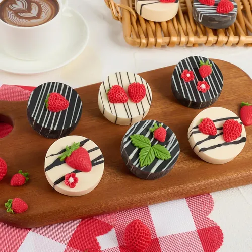 Miniatura 6 de 5 moldes de silicona para fresas, moldes de fondant de fresa 3D para chocolate, dulces, decoración de pasteles, decoración de cupcakes