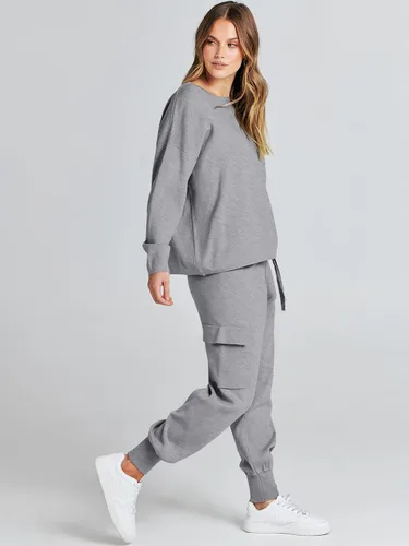 Miniatura 3 de Caracilia Conjunto de dos piezas para mujer, suéter de punto de manga larga y pantalones deportivos tipo cargo