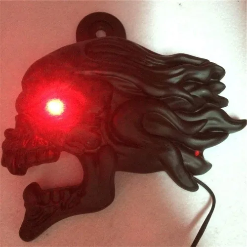 Miniatura 4 de MT246-009-A- Cubierta negra para bocina de cabeza de viento de Ghost Head Compatible con Harley-Davidson de 1992 en adelante con montaje lateral