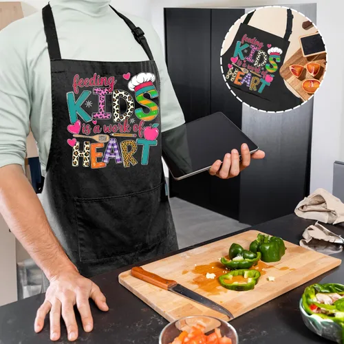 Miniatura 6 de Cafeteria Worker Gifts Adjustable Apron with Pockets, Lunch Lady Hero Appreciation Gifts