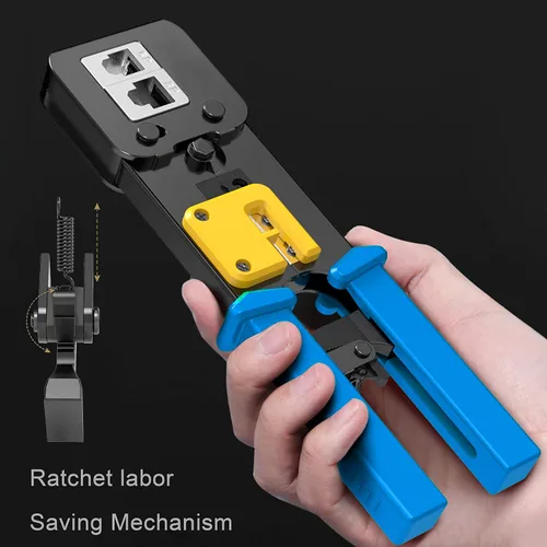 Miniatura 2 de Herramienta de crimpado de paso, herramienta de crimpado Yangoutool RJ45 y crimpadora de paso para conector RJ45/RJ12 de paso regular y final