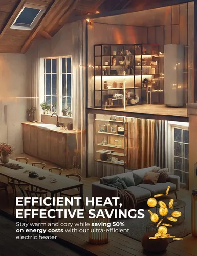 Miniatura 8 de EconoHome - Panel calefactor de pared con termostato - Calefactor eléctrico montado en pared para uso interior - Calefactor convector de 400 vatios